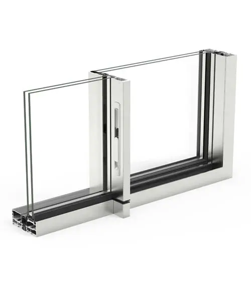 CORTIZO COR VISION minimalistinės aliuminio stumdomos sistemos profilio pjūvis