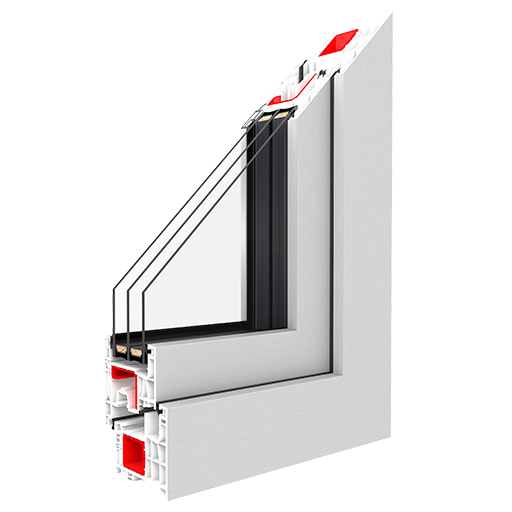 IDEAL NEO MD PVC lango profilio 3D pjūvis