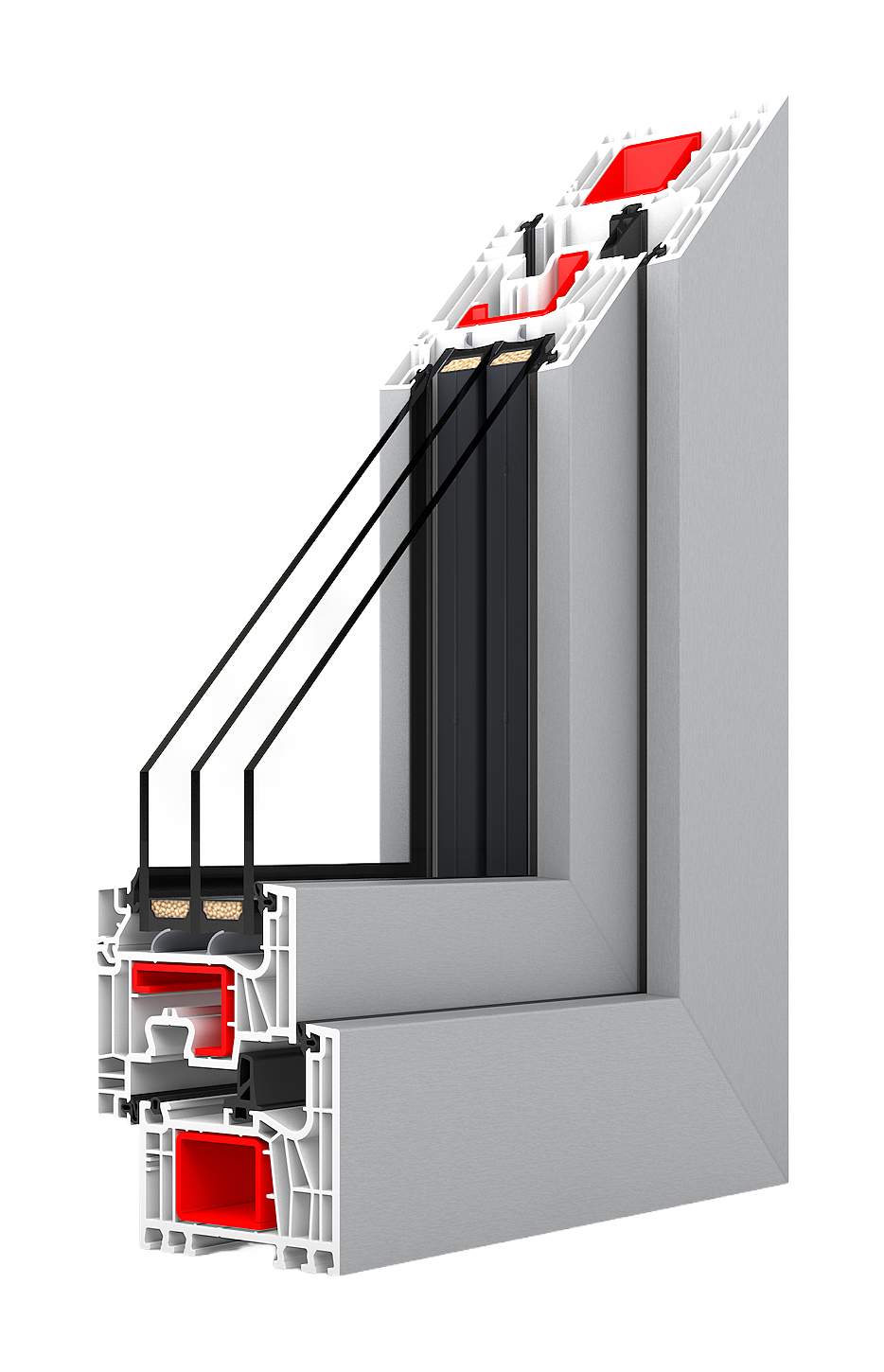 IGLO Edge lango profilio 3D pjūvis